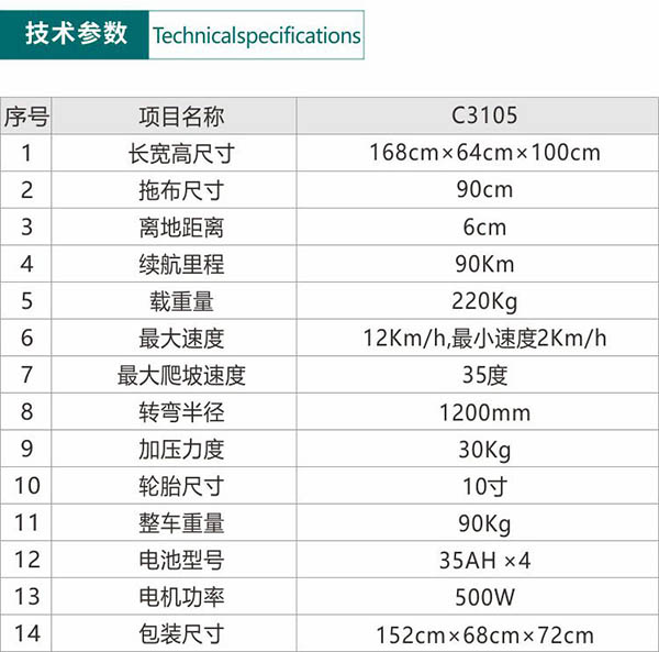 电动敦煌尘推车C3105